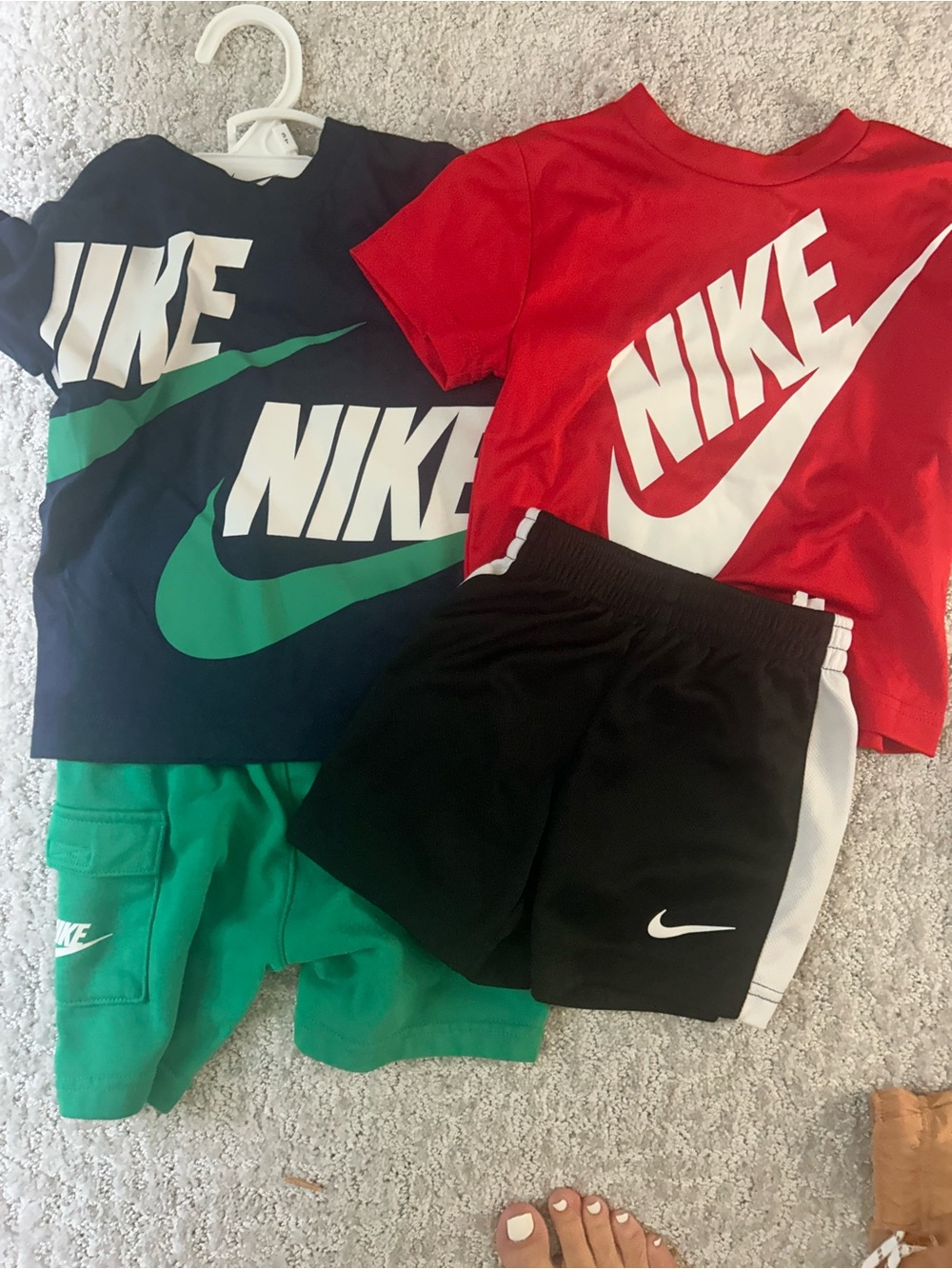 Nike Black Athletic Shorts with White Swoosh